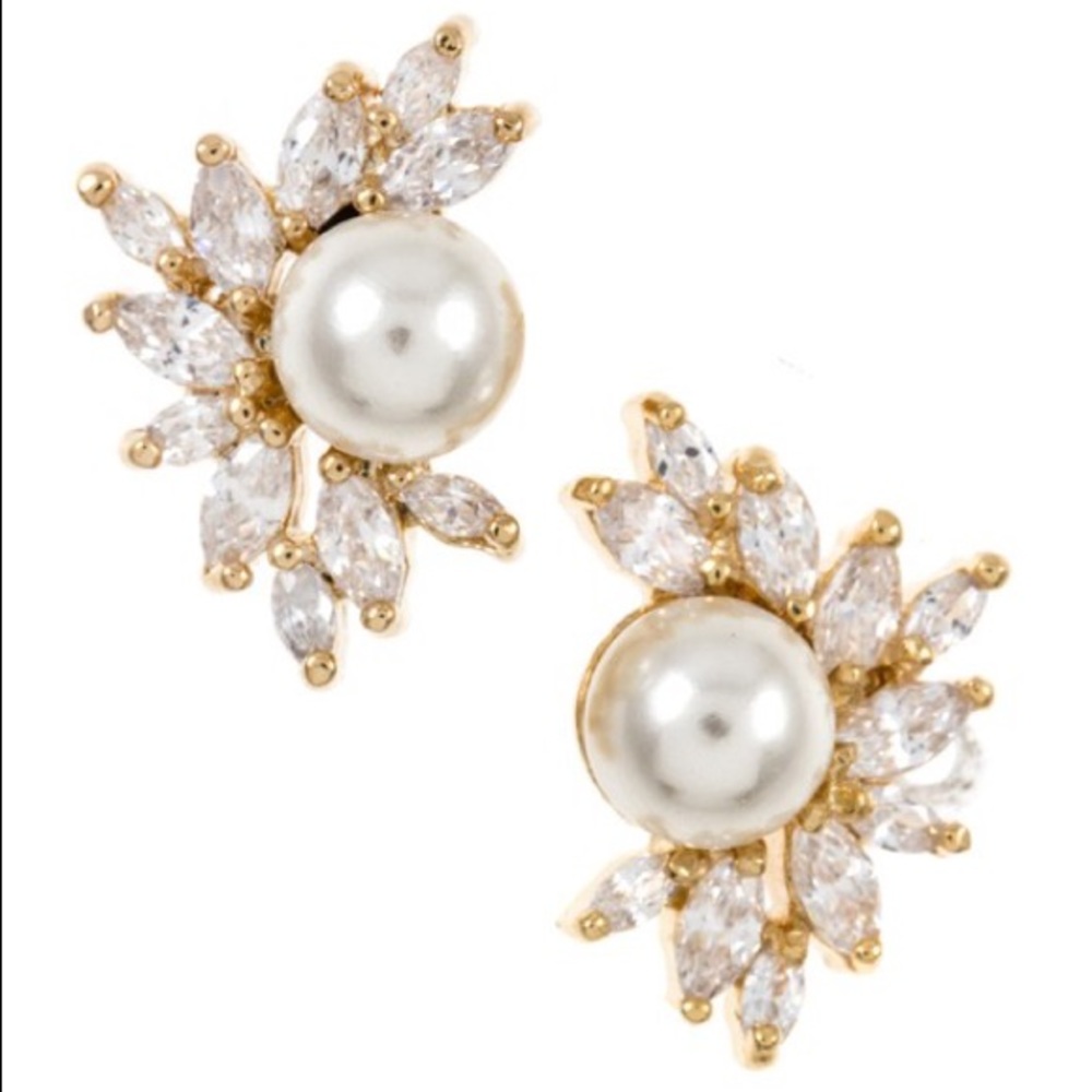 ROSE GOLD and Pearl Formal Stud Earrings